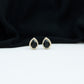 2 Carat Pear Cut Black Onyx and Diamond Halo Stud Earrings