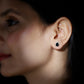 2 Carat Pear Cut Black Onyx and Diamond Halo Stud Earrings