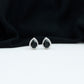 Natural 1.2 Carat Pear Shape Black Spinel Earrings with Diamond Halo