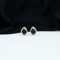 Natural 1.2 Carat Pear Shape Black Spinel Earrings with Diamond Halo