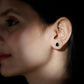 Natural 1.2 Carat Pear Shape Black Spinel Earrings with Diamond Halo
