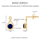 0.8 Carat Round Cut Blue Sapphire Solitaire Infinity Stud Earrings