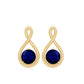 0.8 Carat Round Cut Blue Sapphire Solitaire Infinity Stud Earrings
