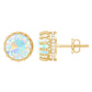 Real Ethiopian Opal Crown Stud Earrings with Certificate