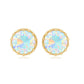 Real Ethiopian Opal Crown Stud Earrings with Certificate