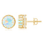 Real Ethiopian Opal Crown Stud Earrings with Certificate