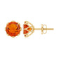 Natural Fire Opal Stud Earrings with Certificate