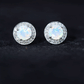 1.6 Carat Round Ethiopian Opal and Diamond Halo Stud Earrings