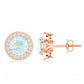 1.6 Carat Round Ethiopian Opal and Diamond Halo Stud Earrings
