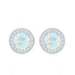 1.6 Carat Round Ethiopian Opal and Diamond Halo Stud Earrings