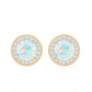 1.6 Carat Round Ethiopian Opal and Diamond Halo Stud Earrings