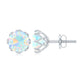 1.6 Carat Decorative Ethiopian Opal Solitaire Stud Earrings