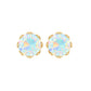 1.6 Carat Decorative Ethiopian Opal Solitaire Stud Earrings