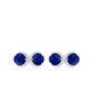 Simple Blue Sapphire Two Stone Infinity Stud Earrings