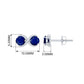 Simple Blue Sapphire Two Stone Infinity Stud Earrings
