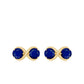 Simple Blue Sapphire Two Stone Infinity Stud Earrings