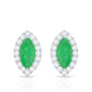 1.6 Carat Marquise Cut Emerald and Diamond Stud Earrings