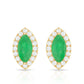1.6 Carat Marquise Cut Emerald and Diamond Stud Earrings