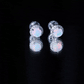 Natural Ethiopian Opal and Moissanite Halo Stud Earrings