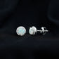 Natural Ethiopian Opal and Moissanite Halo Stud Earrings