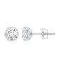 Designer 1 Carat Moissanite Stud Earrings with Screw Back