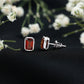 1.4 CT Emerald Cut Garnet Solitaire Stud Earrings in Bezel Setting
