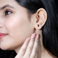 1.4 CT Emerald Cut Garnet Solitaire Stud Earrings in Bezel Setting