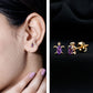 Natural Oval Amethyst Turtle Stud Earrings for Women
