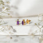 Natural Oval Amethyst Turtle Stud Earrings for Women