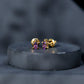Natural Oval Amethyst Turtle Stud Earrings for Women