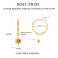 Natural Citrine Sunburst Drop Hoop Earrings