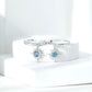 0.5 Carat Aquamarine Sunburst Hoop Earrings For Women