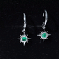 Pendientes argolla con forma de sol en esmeralda auténtica y certificado