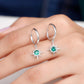 Pendientes argolla con forma de sol en esmeralda auténtica y certificado