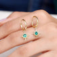 Pendientes argolla con forma de sol en esmeralda auténtica y certificado
