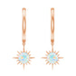 1 Carat Round Shape Ethiopian Opal Sunburst Hoop Earrings