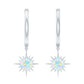 1 Carat Round Shape Ethiopian Opal Sunburst Hoop Earrings