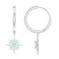 1 Carat Round Shape Ethiopian Opal Sunburst Hoop Earrings