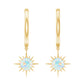 1 Carat Round Shape Ethiopian Opal Sunburst Hoop Earrings