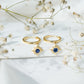 Bezel Set Blue Sapphire Sunburst Drop Hoop Earrings