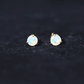 Minimalist Ethiopian Opal Solitaire Stud Earrings