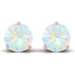 Minimalist Ethiopian Opal Solitaire Stud Earrings