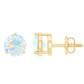 Minimalist Ethiopian Opal Solitaire Stud Earrings