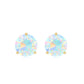 Minimalist Ethiopian Opal Solitaire Stud Earrings
