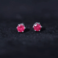 Minimalist Ruby Solitaire Stud Earrings for Women