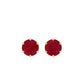 Minimalist Ruby Solitaire Stud Earrings for Women