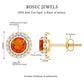 Natural Orange Fire Opal Stud Earrings With Diamonds