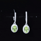2.2 Carat Claw Set Peridot and Moissanite Drop Hoop Earrings