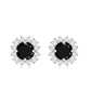 Natural Black Spinel Diamond Stud Earrings with Screw Back