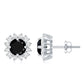 Natural Black Spinel Diamond Stud Earrings with Screw Back